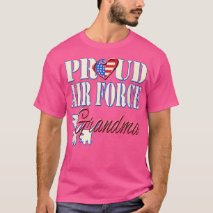Proud Air Force Grandma  US Heart Military Women  T-Shirt