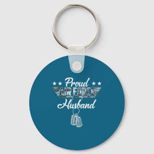 Proud Air Force Husband Camouflage Keychain