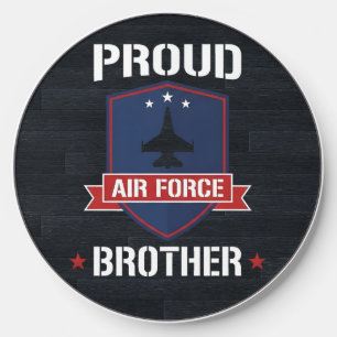 Proud Air Force Military Brother Crest Emblem Wireless Charger