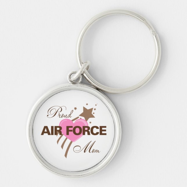 Proud Air Force Mom Heart Keychain (Front)