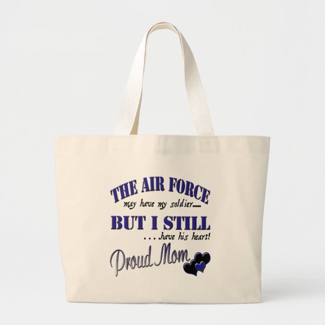 Proud Air Force Mom Large Tote Bag (Front)