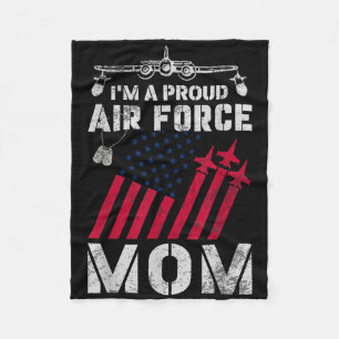 Proud Air Force Mom Military Us Air Force Family M Fleece Blanket