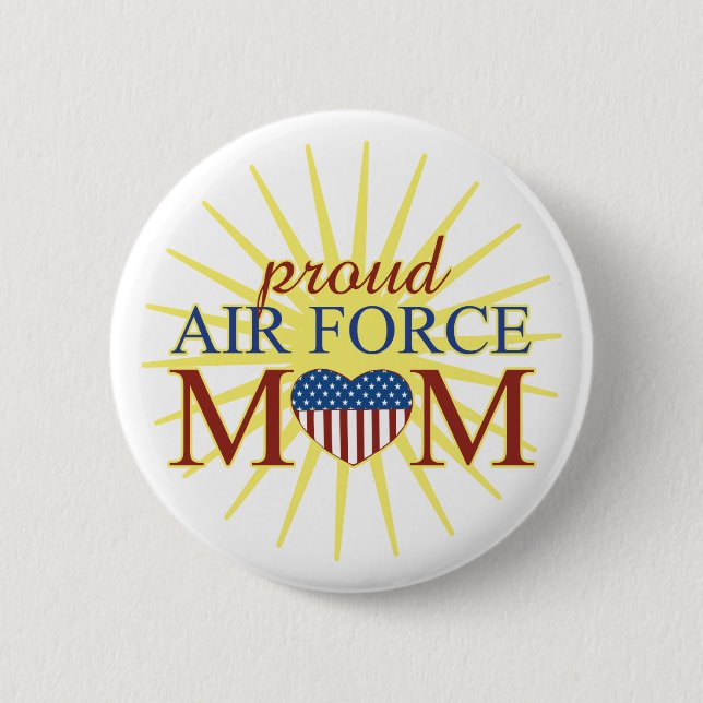 Proud Air Force Mom Pinback Button (Front)