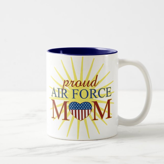Proud Air Force Mom Two-Tone Coffee Mug (Right)
