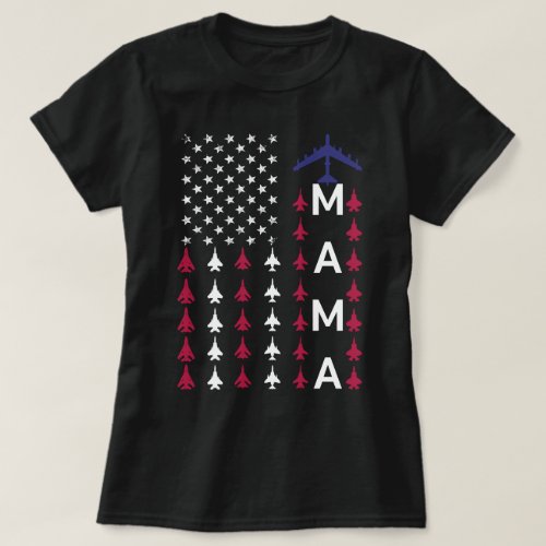 Proud Air Force Mom Wife Mama Usafa Momma Mommy T_Shirt