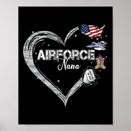 Proud Air Force Nana Air Force Graduation Nana Usa Poster