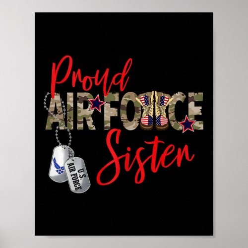 Proud Air Force Sister Air Force Graduation Sister Poster