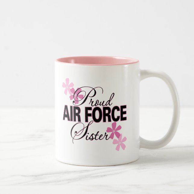 Proud Air Force Sister Two-Tone Coffee Mug (Right)