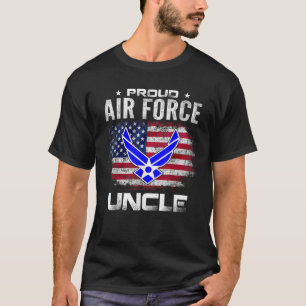 Proud Air Force Uncle With American Flag Gift Vete T-Shirt