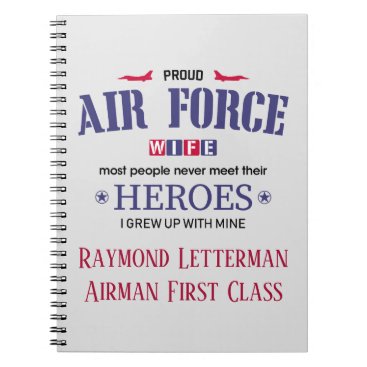 Proud Air Force Wife Personalized Journal Notebook Proud Air Force Wife Personalized Journal Notebook