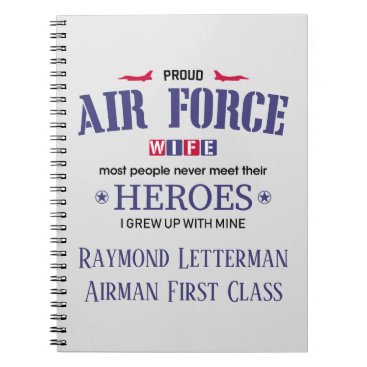 Proud Air Force Wife Personalized Journal Notebook Proud Air Force Wife Personalized Journal Notebook
