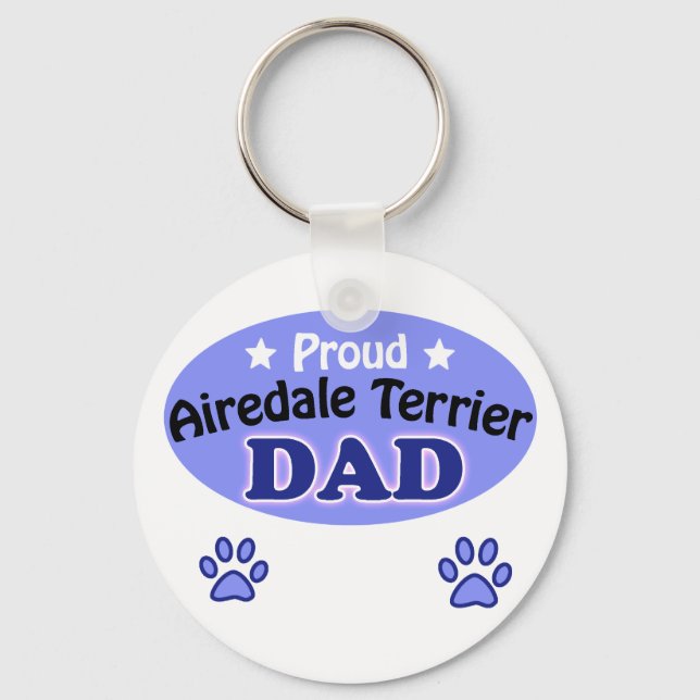 Proud Airedale Terrier Dad Keychain (Front)
