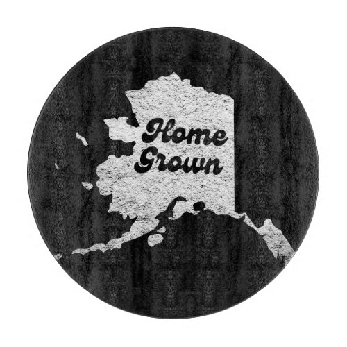 proud Alask State home grown Map Outline Rocky Map Cutting Board