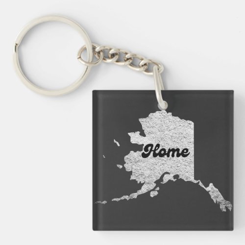 proud Alask State Home Map Outline Rocky Map AK  Keychain