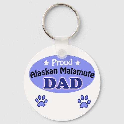 Proud Alaskan Malamute Dad Keychain