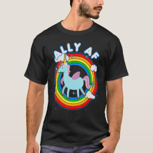 Proud Ally Af Gay Pride Allies Rainbow Pride Flag T-Shirt