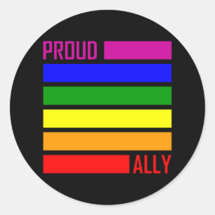 PROUD ALLY FLAG LGBT Pride Month LGBTQ Rainbow Classic Round Sticker