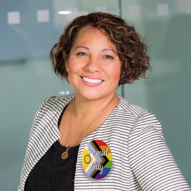 Proud Ally | Intersex Inclusive Pride Flag  Button (Creator Uploaded)