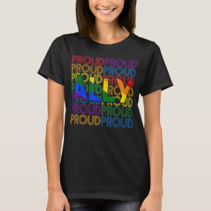 Proud Ally Lgbt Rainbow Flag Gay Lesbian Pride T-Shirt