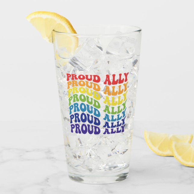 Proud Ally | LGBTQ | Gay Pride | Rainbow Glass (Front Ice)