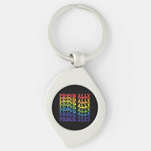 Proud Ally LGBTQ Gay Pride Rainbow Keychain