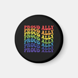 Proud Ally LGBTQ Gay Pride Rainbow Magnet