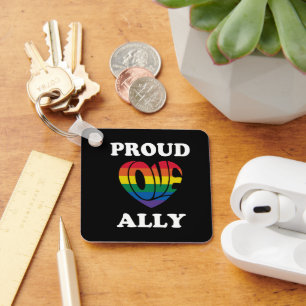 Proud Ally LGBTQ Pride Keychain