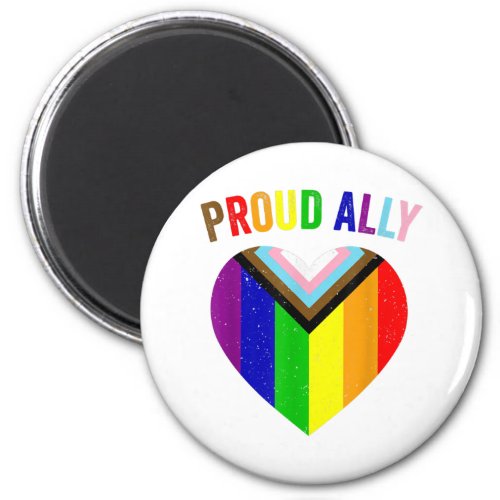 Proud Ally LGBTQAI Gay POC Transgender Pride Flag  Magnet