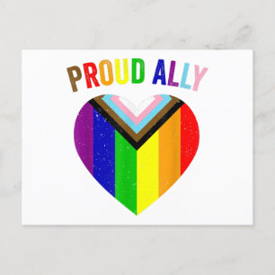 Proud Ally LGBTQAI Gay POC Transgender Pride Flag Postcard