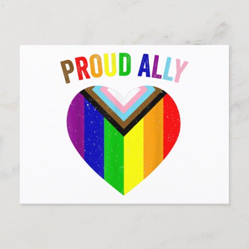 Proud Ally LGBTQAI Gay POC Transgender Pride Flag  Postcard