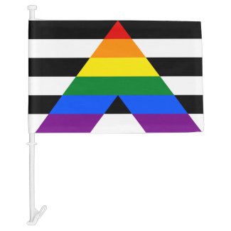 Proud Ally on Board: Straight LGBTQ+ Ally Rainbow  Car Flag