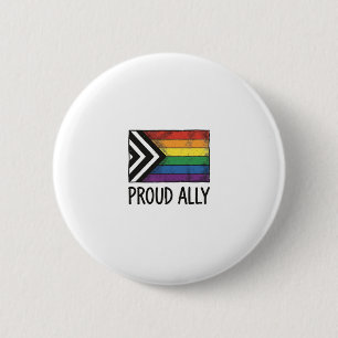 Proud Ally Pride Flag Vector T-Shirt Design_1 Button