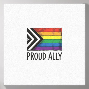 Proud Ally Pride Flag Vector T-Shirt Design_1 Canvas Photo Tile