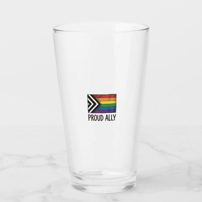 Proud Ally Pride Flag Vector T-Shirt Design_1 Glass (Front)