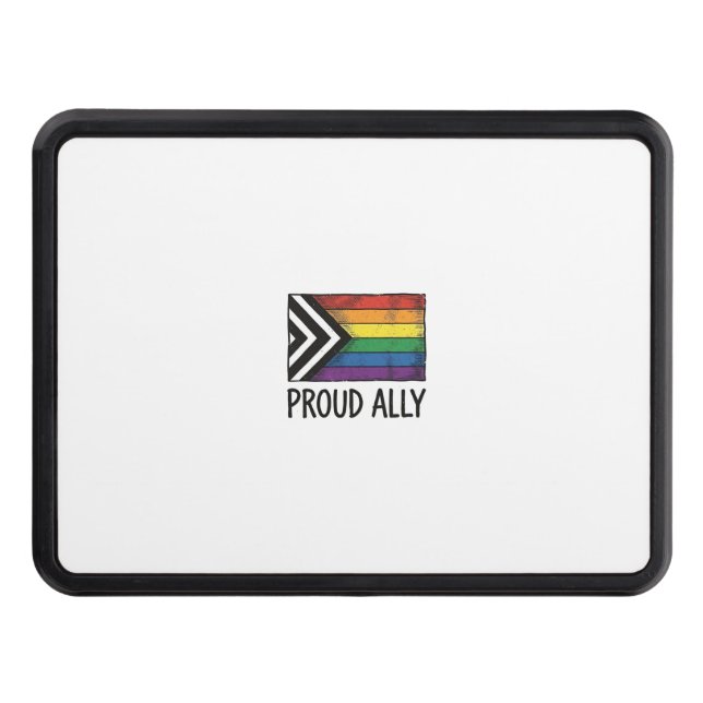 Proud Ally Pride Flag Vector T-Shirt Design_1 Hitch Cover (Front)