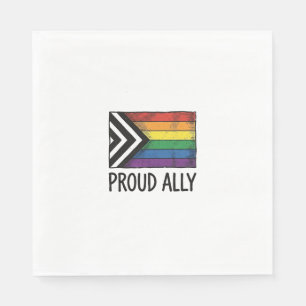 Proud Ally Pride Flag Vector T-Shirt Design_1 Napkins