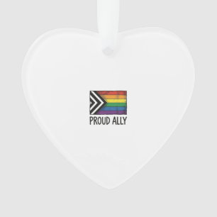 Proud Ally Pride Flag Vector T-Shirt Design_1 Ornament