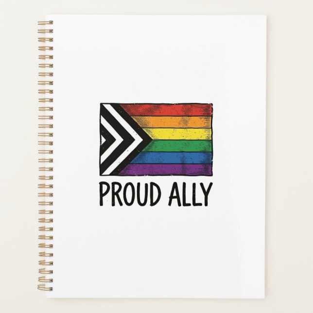 Proud Ally Pride Flag Vector T-Shirt Design_1 Planner (Front)