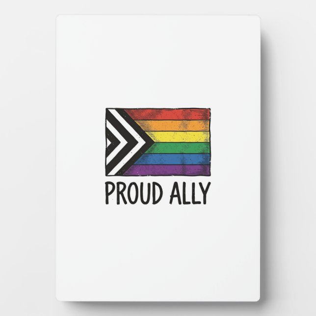 Proud Ally Pride Flag Vector T-Shirt Design_1 Plaque (Front)