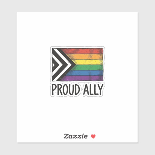 Proud Ally Pride Flag Vector T-Shirt Design_1 Sticker (Sheet)