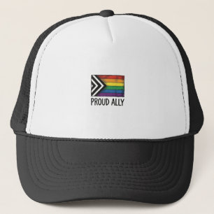 Proud Ally Pride Flag Vector T-Shirt Design_1 Trucker Hat