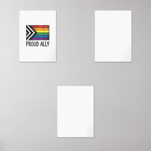 Proud Ally Pride Flag Vector T-Shirt Design_1 Wall Art Sets