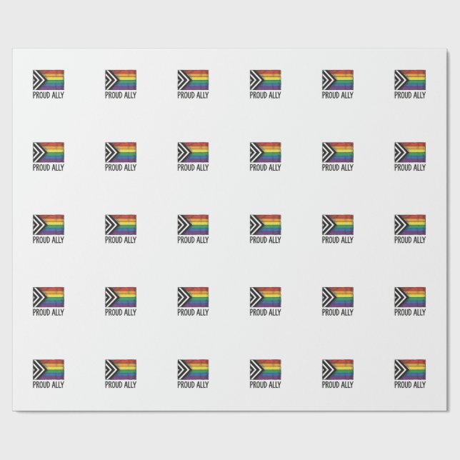 Proud Ally Pride Flag Vector T-Shirt Design_1 Wrapping Paper (Flat)