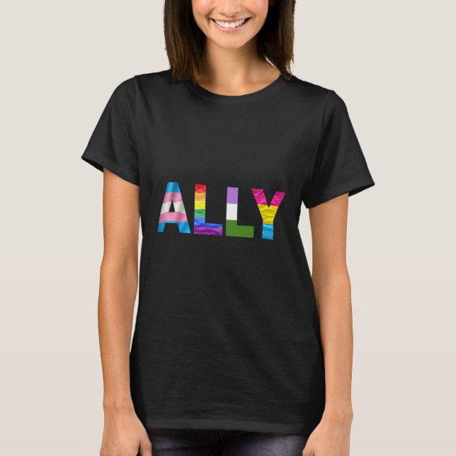 Proud ALLY Pride Gay Lesbian LGBT Parade Month Day T-Shirt (Front)