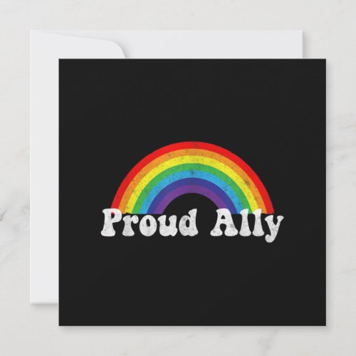 Proud Ally Pride Gay LGBT Day Month Parade Rainbow Invitation