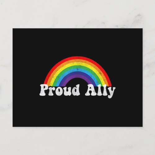 Proud Ally Pride Gay LGBT Day Month Parade Rainbow Postcard