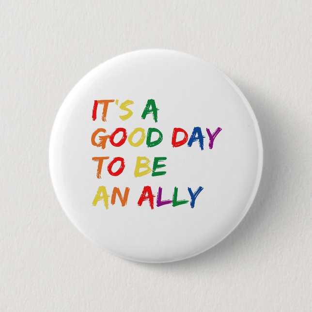 Proud Ally Pride Gay LGBT Month Parade Gift Button (Front)