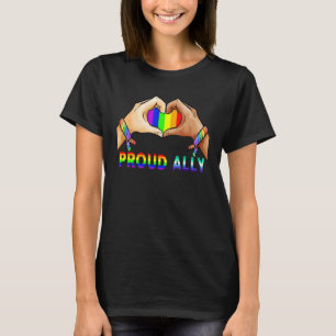 Proud Ally Pride Lgbt Transgender Flag Heart Gay L T-Shirt