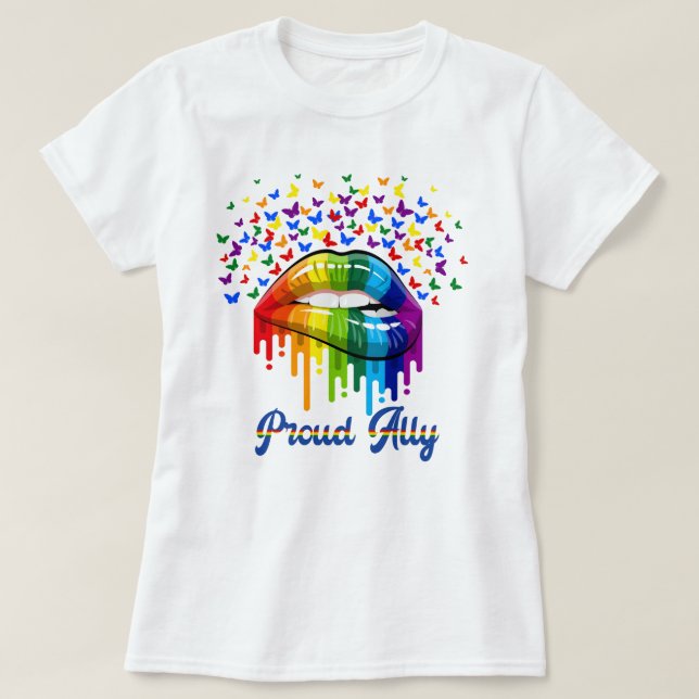 Proud Ally Pride Month T-Shirt (Design Front)