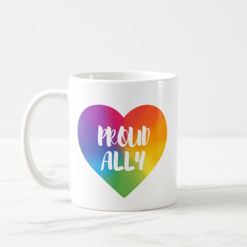 Proud Ally Pride Rainbow flag lgbtq Coffee Mug